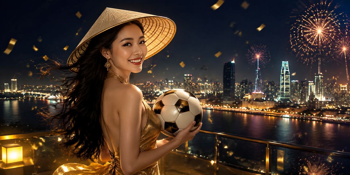 Người dùng tại Sài Gòn xem kèo bóng đá trực tuyến trên điện thoại với nón lá truyền thống